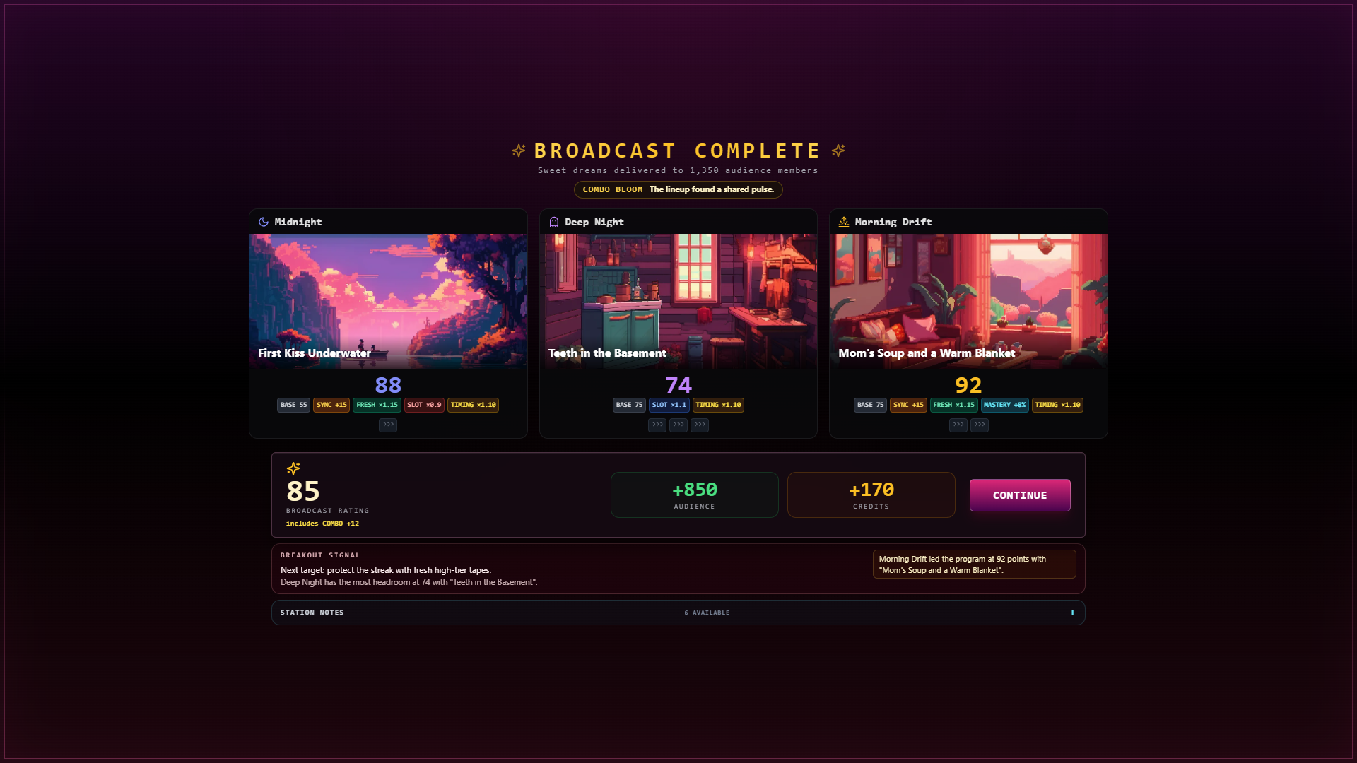 Broadcast reveal screenshot from Dream Broadcast Simulator